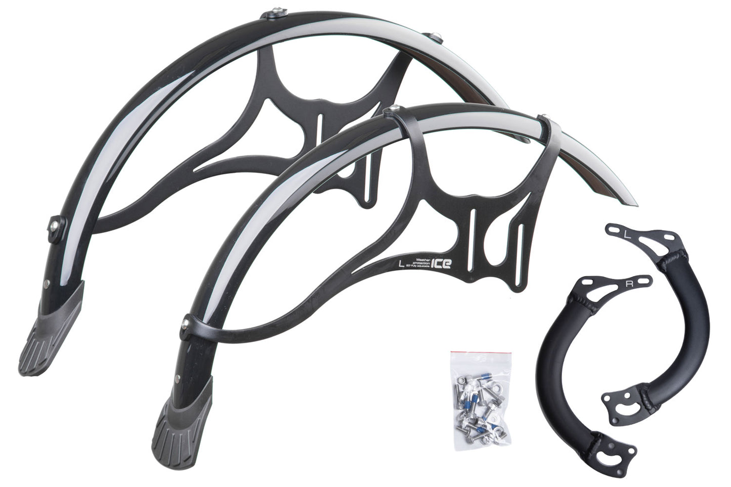 Schutzbleche für Vorderräder ICE inkl. Befestigung für Radträger gefedert