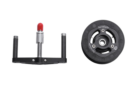 Kettenleitrollen Set ELITE für Metaphysics Liegedreirad bestehend aus Kettenführung und Over/Under Kettenleitrolle. Ausführung ELITE