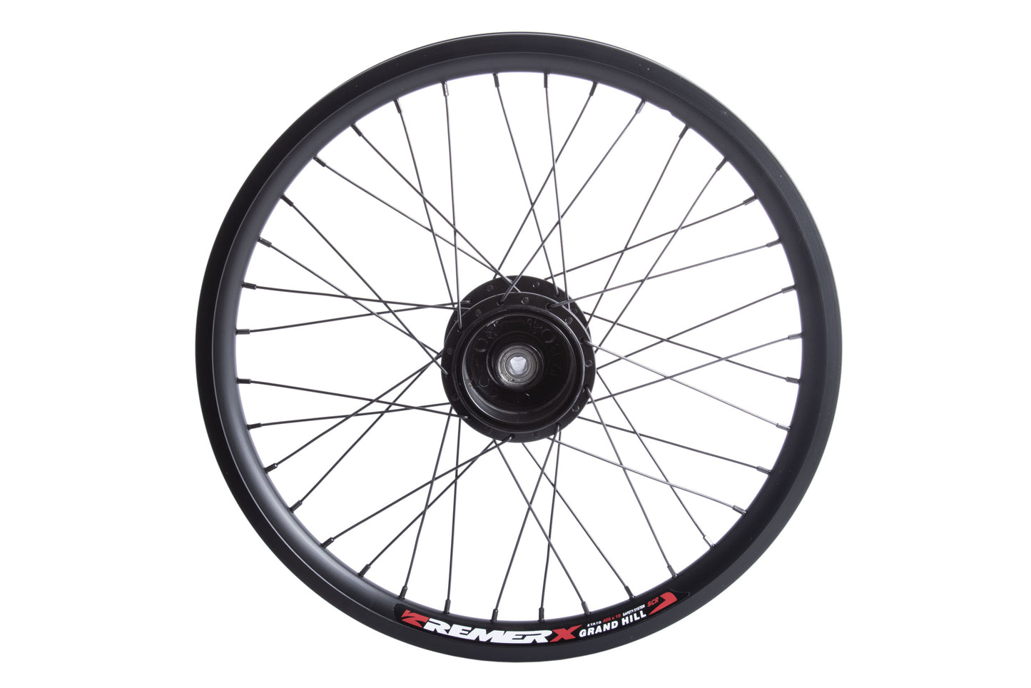 Vorderrad mit einseitiger Achsaufnahme für 70 mm Trommelbremse, Ansicht innen