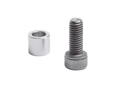 Schraube M8 x 20 mm inklusive passgenauer 12 mm Distanzscheibe für ICE Hinterrad Elastomer, Ansicht vorn.