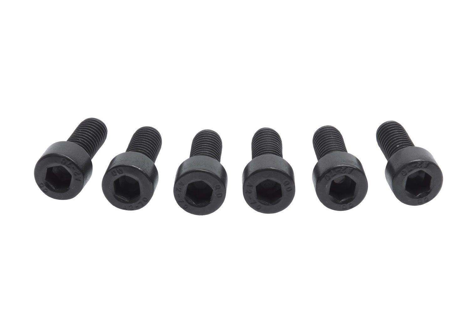 Innensechskantschrauben M8x20 mm, rostfrei, schwarz zur Befestigung des Shimano Steps Motor am Liegedreirad, Lieferumfang 6 Stück. Ansicht von oben.