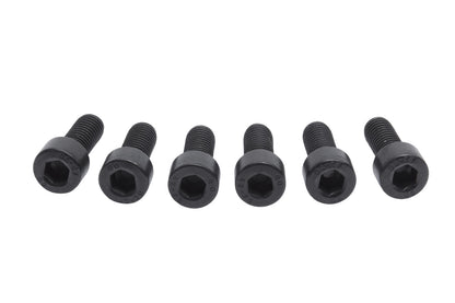 Innensechskantschrauben M8x20 mm, rostfrei, schwarz zur Befestigung des Shimano Steps Motor am Liegedreirad, Lieferumfang 6 Stück. Ansicht von oben.