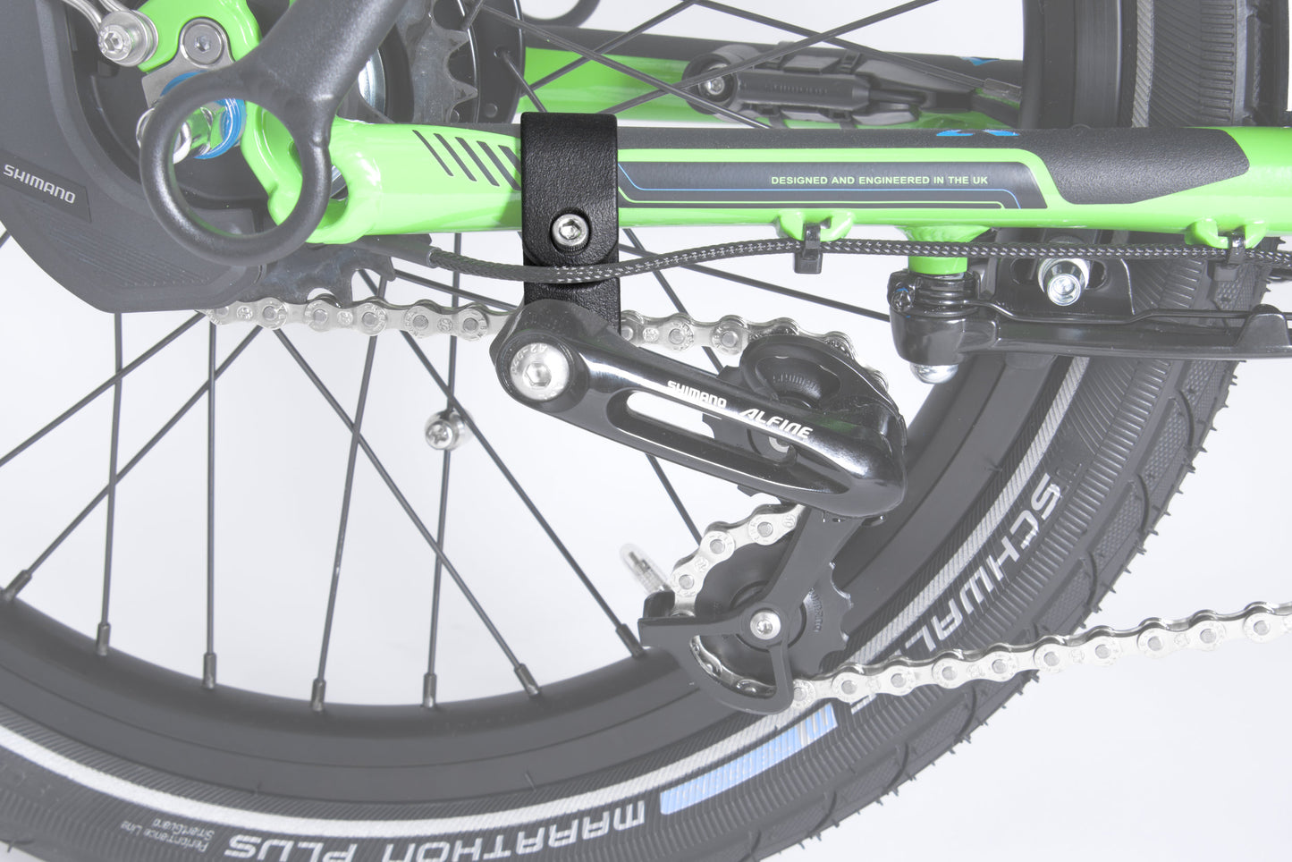 Klemmschelle für Kettenspanner Anwendung am Trike ICE Adventure