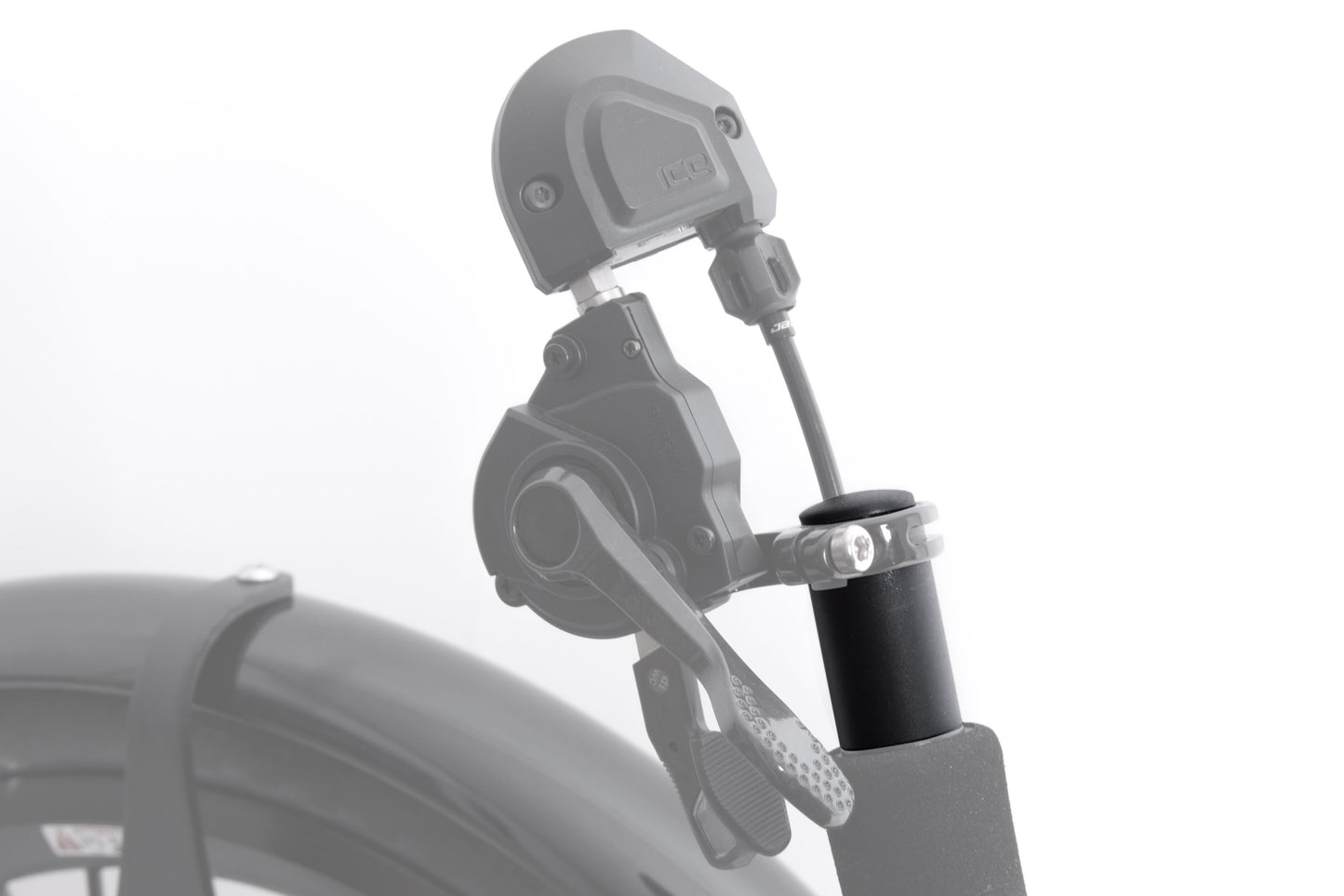 Lenkerverlängerung ICE 40mm mit Konus für Triggerschaltung, Ansicht montiert am Trike