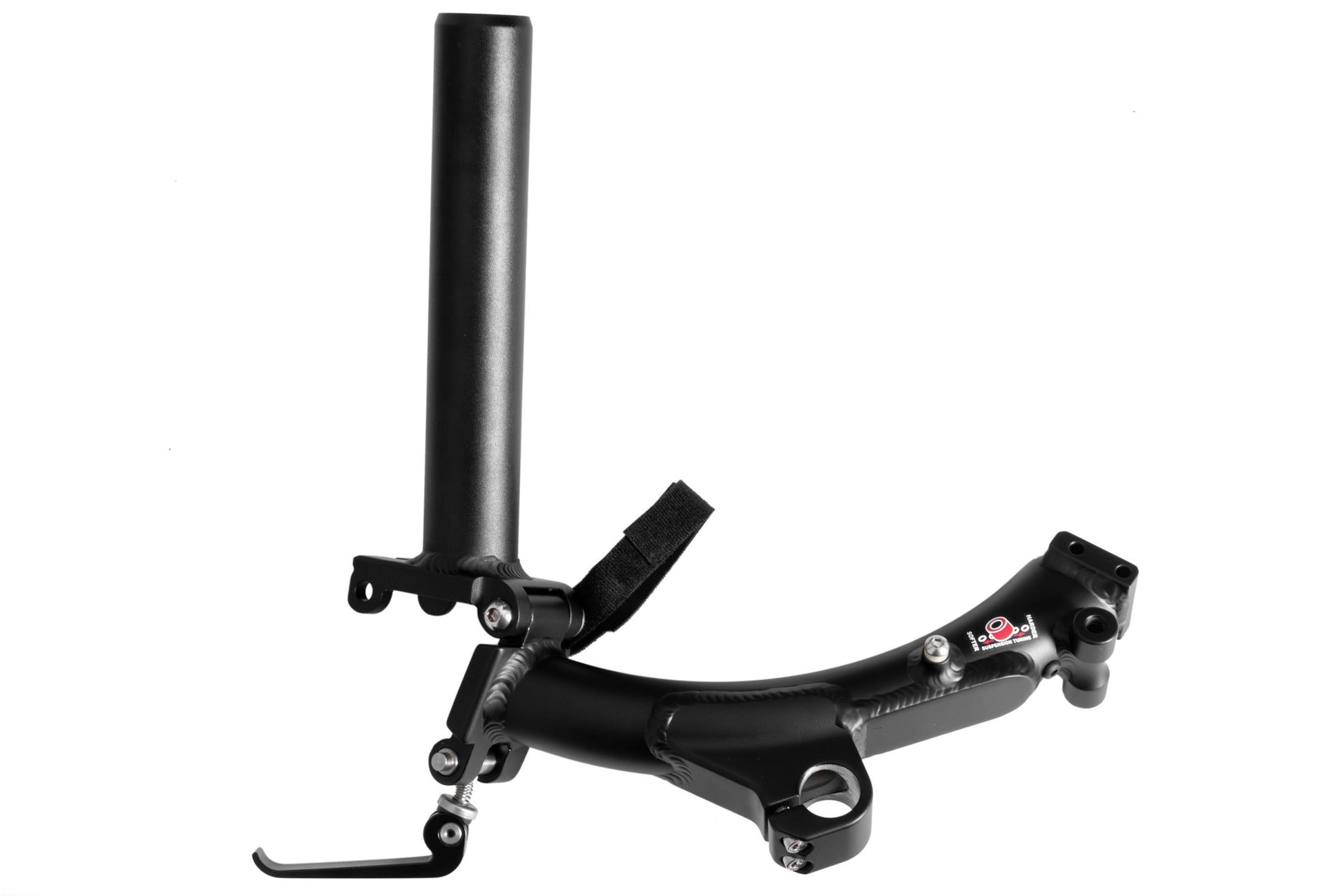 Rahmenrohr Hinterbau von ICE mit Faltgelenk und Aufnahme für Schwingenlagerung. Ansicht gefaltet.